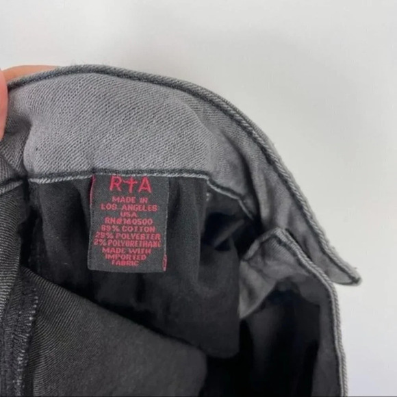 RtA Gray Skinny Moto Jeans Size 26 - Picture 8 of 9